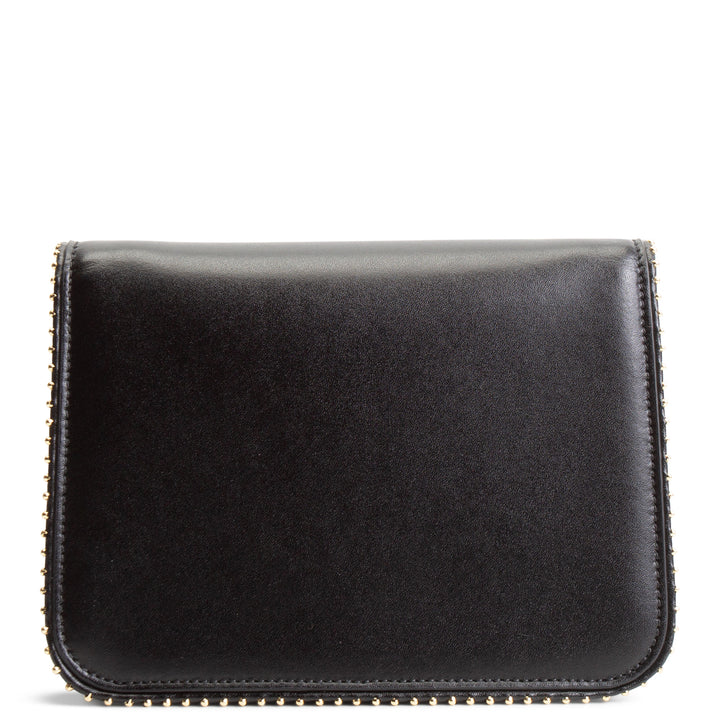 FERRAGAMO Leather Studded Vara Bow Accent Crossbody - Black