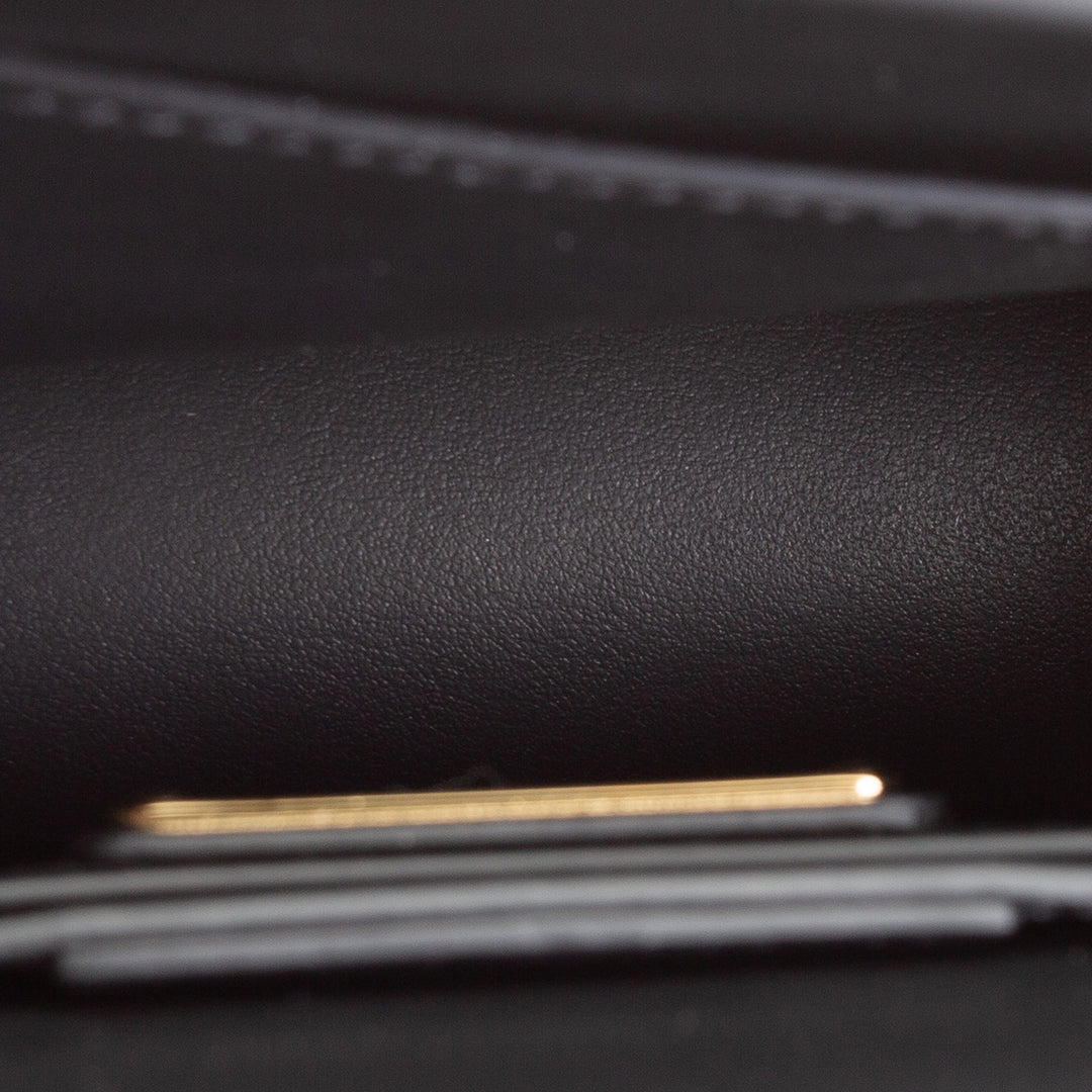 FERRAGAMO Leather Studded Vara Bow Accent Crossbody - Black