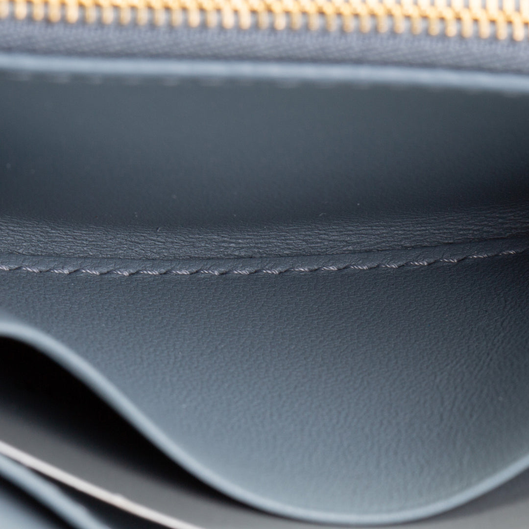 DIOR Leather Cannage Compact Wallet - Light Blue