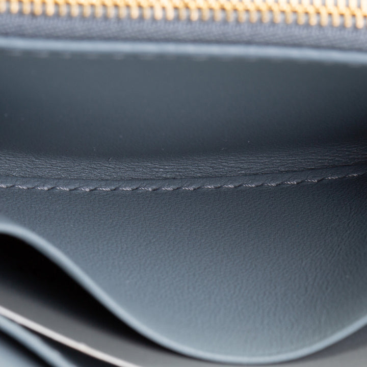 DIOR Leather Cannage Compact Wallet - Light Blue