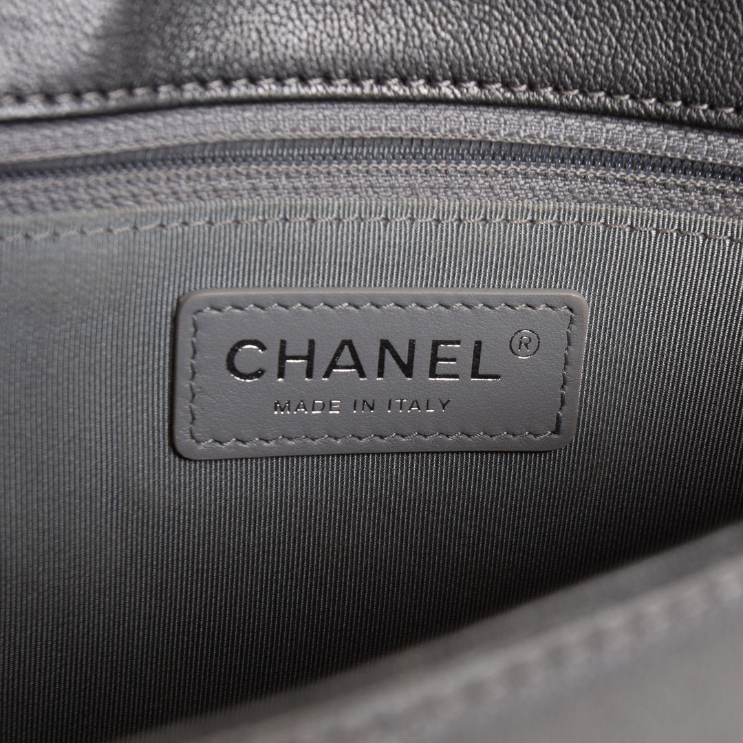 CHANEL Chevron Mademoiselle Flap Bag - Gray OUTLET FINAL SALE