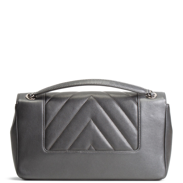 CHANEL Chevron Mademoiselle Flap Bag - Gray OUTLET FINAL SALE