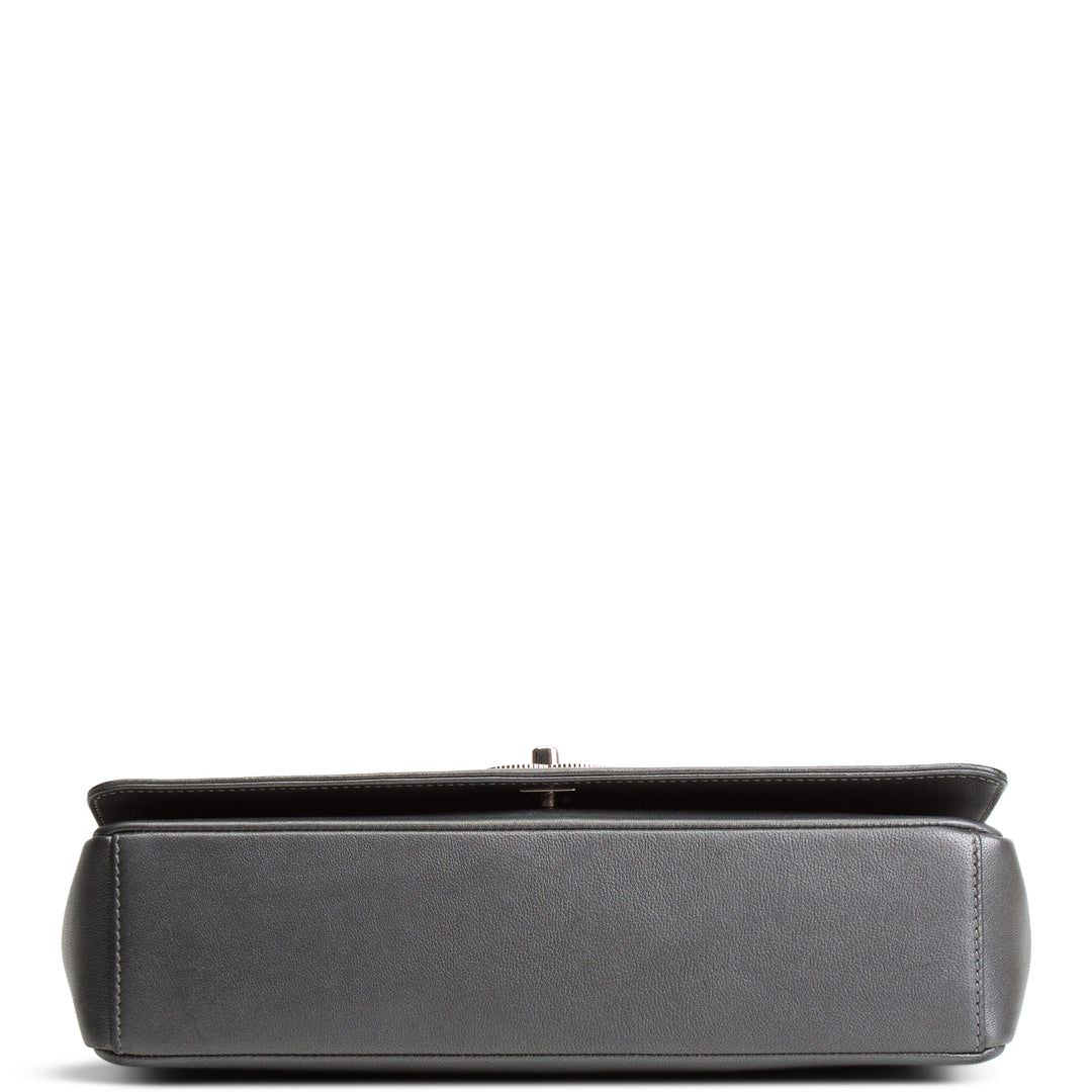 CHANEL Chevron Mademoiselle Flap Bag - Gray OUTLET FINAL SALE