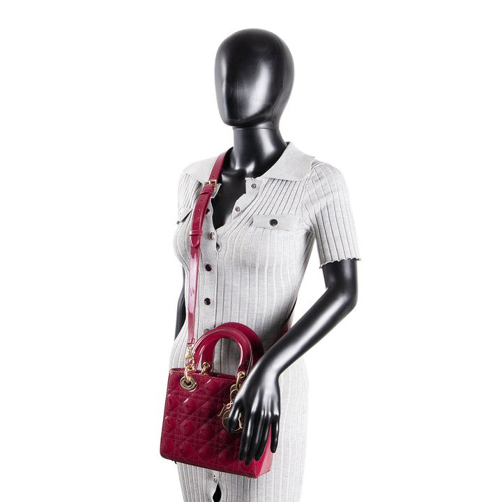 DIOR Lady Dior Patent - Small w/ Strap