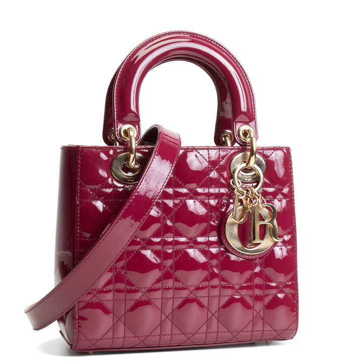 DIOR Lady Dior Patent - Small w/ Strap