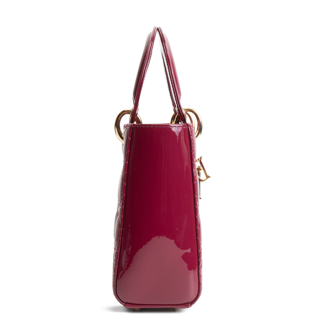 DIOR Lady Dior Patent - Small w/ Strap