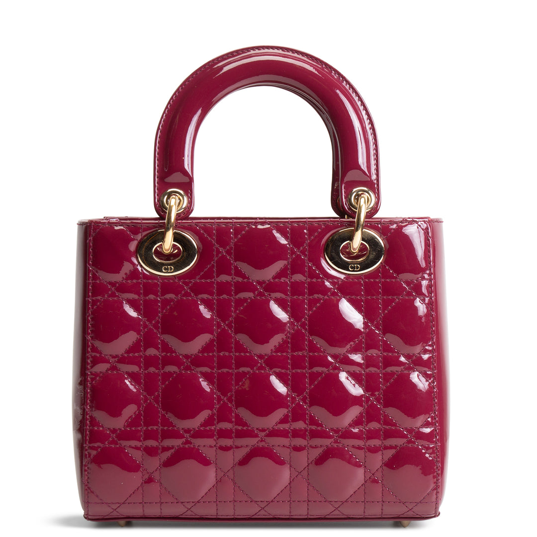 DIOR Lady Dior Patent - Small w/ Strap