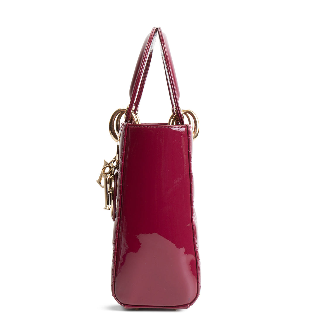 DIOR Lady Dior Patent - Small w/ Strap