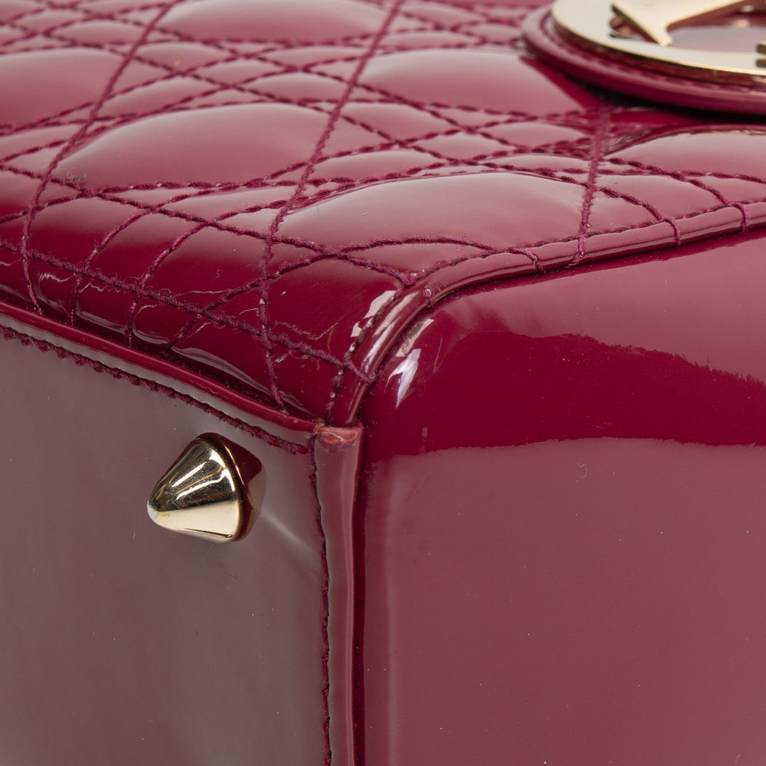 DIOR Lady Dior Patent - Small w/ Strap