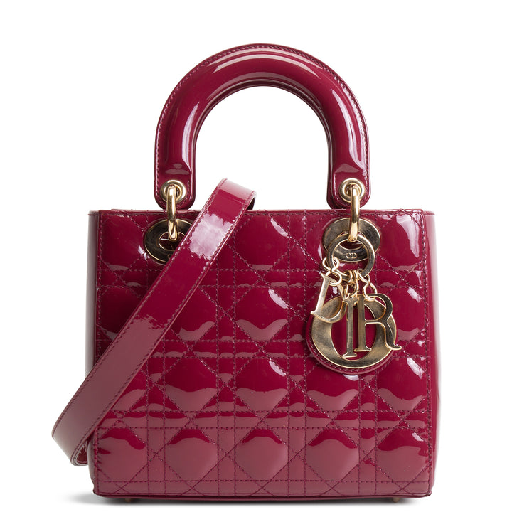 DIOR Lady Dior Patent - Small w/ Strap