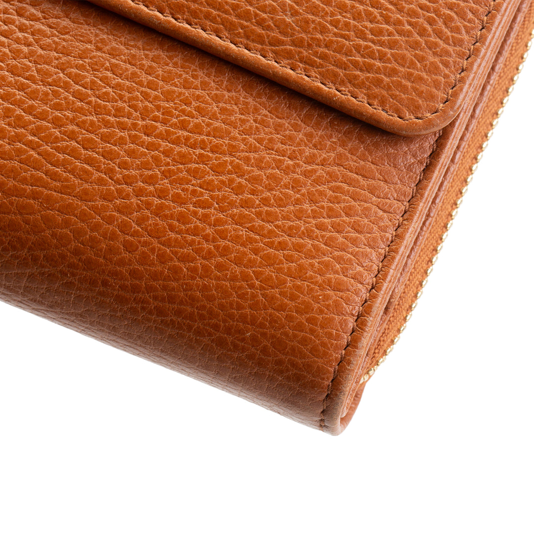 GUCCI Leather Continental Wallet - Brown