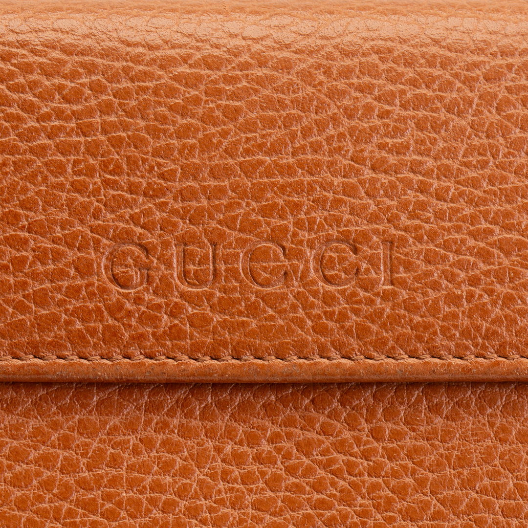 GUCCI Leather Continental Wallet - Brown