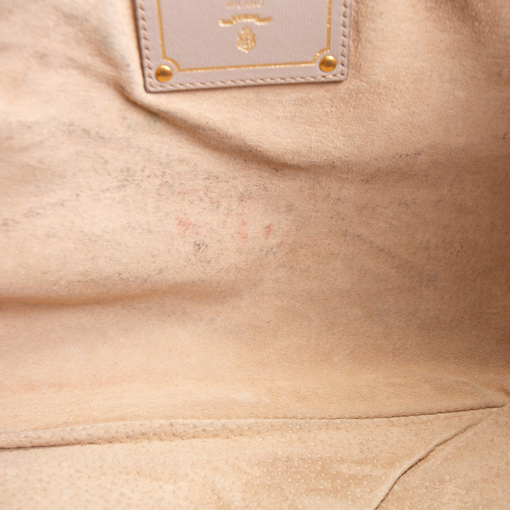 PRADA Soft Calf Convertible Tote - Gray OUTLET FINAL SALE