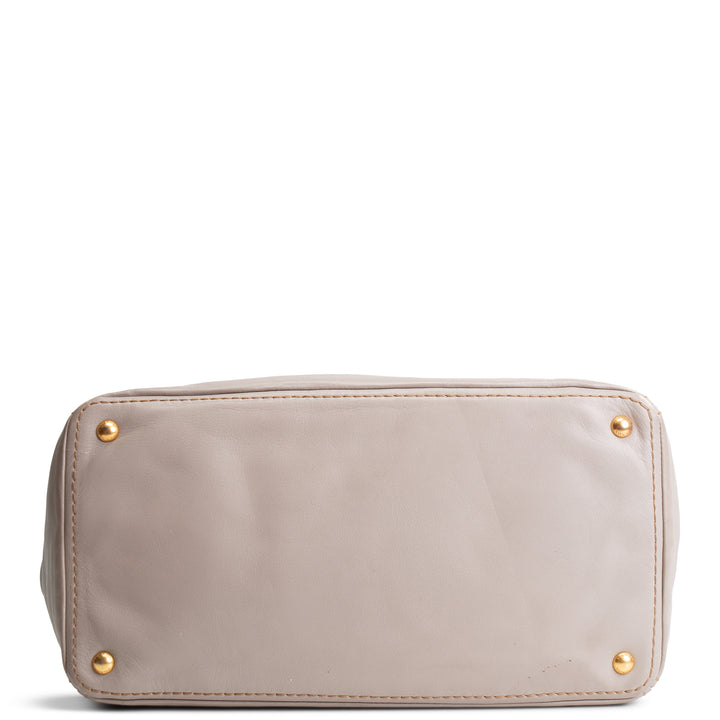 PRADA Soft Calf Convertible Tote - Gray OUTLET FINAL SALE