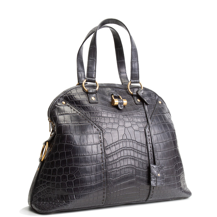 SAINT LAURENT Alligator Muse Satchel - Large