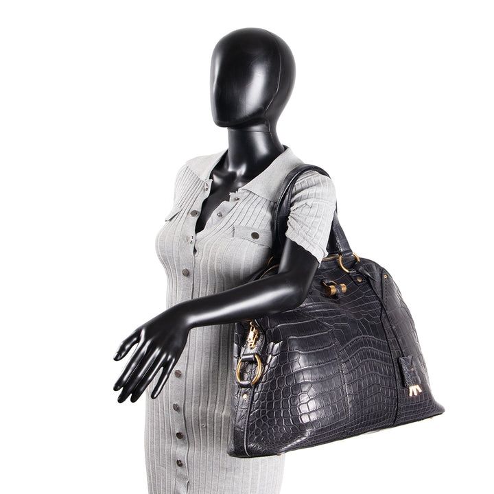 SAINT LAURENT Alligator Muse Satchel - Large