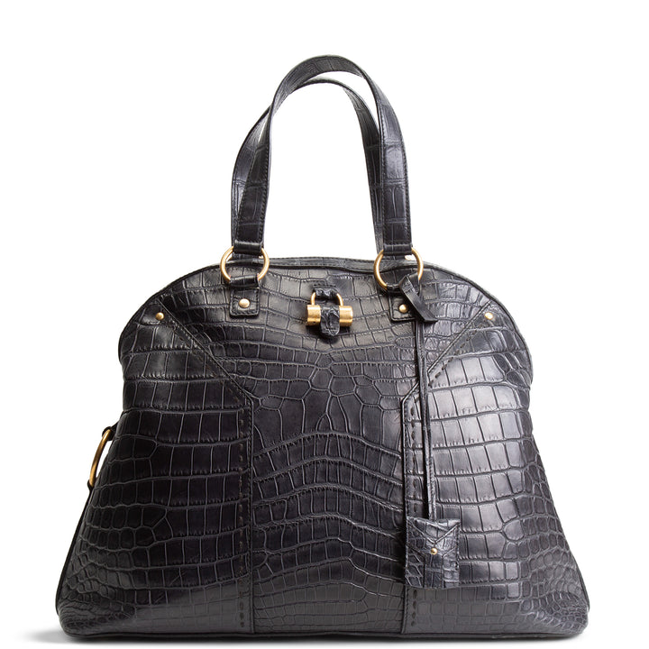 SAINT LAURENT Alligator Muse Satchel - Large