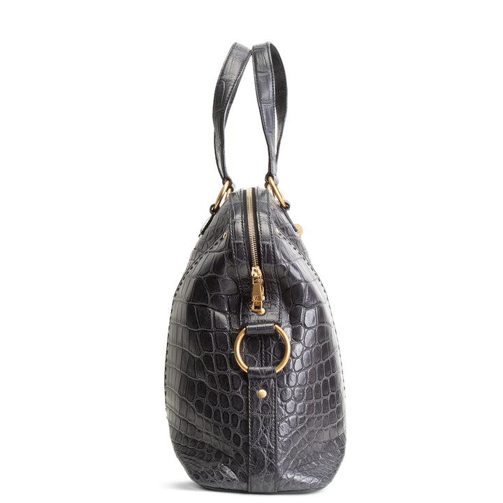 SAINT LAURENT Alligator Muse Satchel - Large
