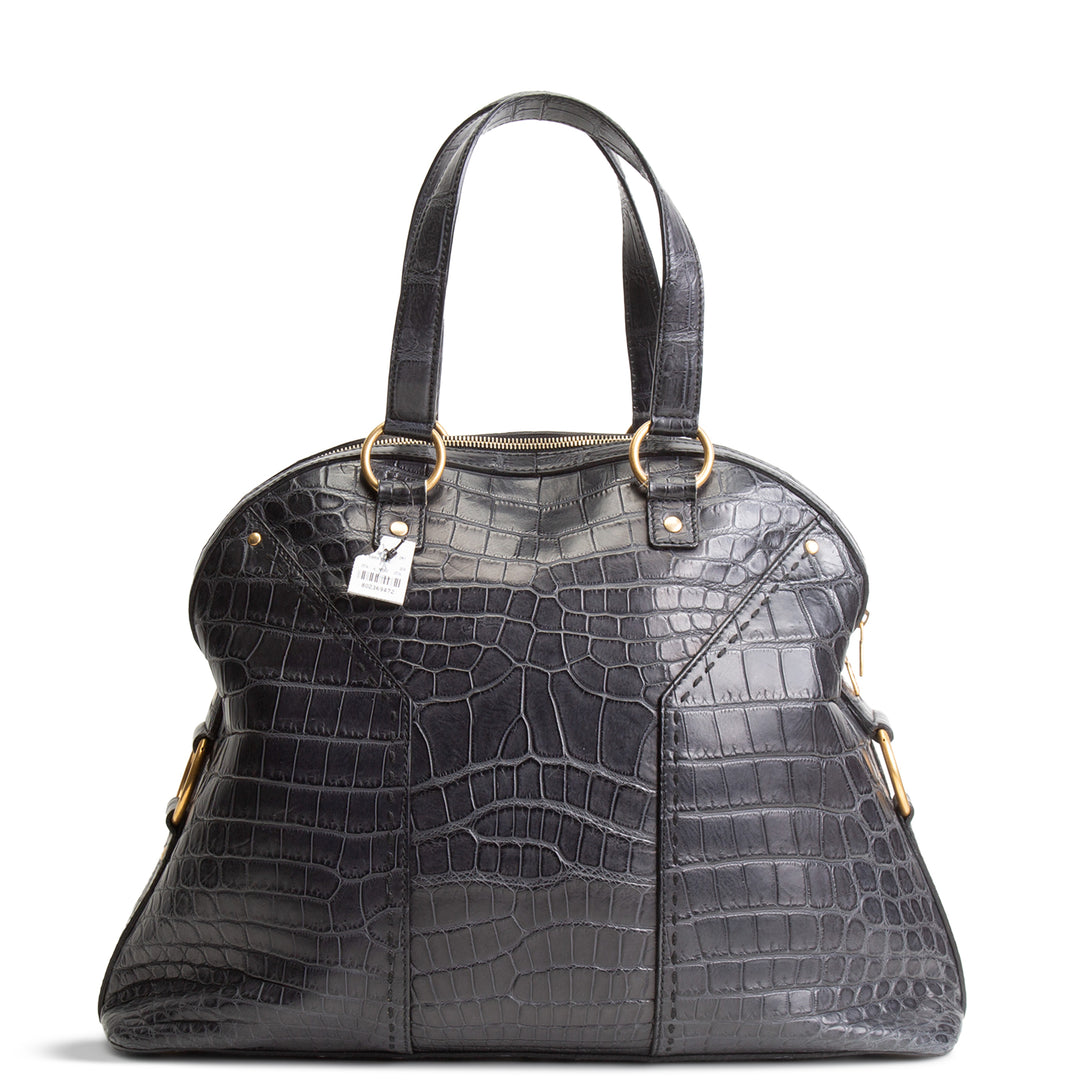 SAINT LAURENT Alligator Muse Satchel - Large