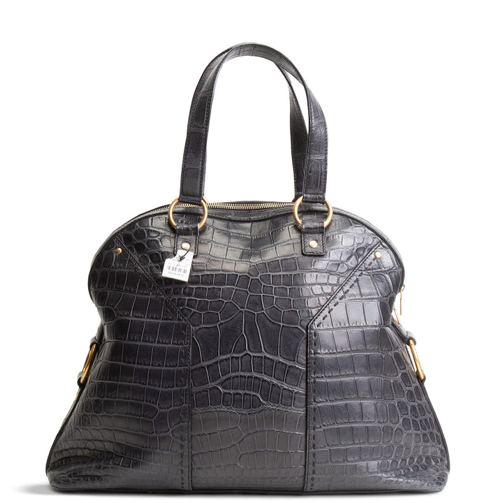 SAINT LAURENT Alligator Muse Satchel - Large