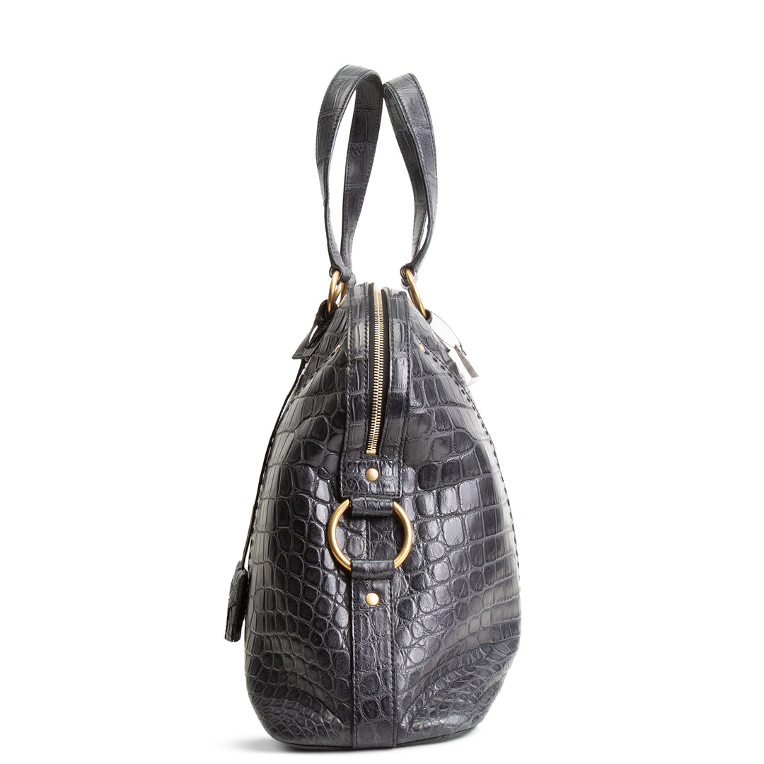 SAINT LAURENT Alligator Muse Satchel - Large