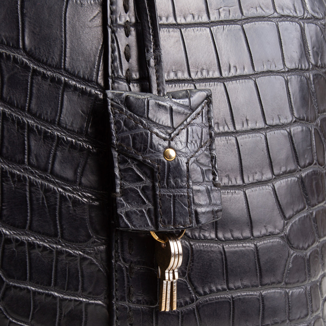 SAINT LAURENT Alligator Muse Satchel - Large