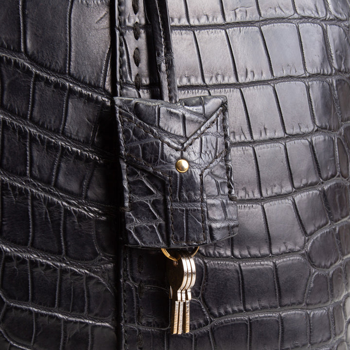 SAINT LAURENT Alligator Muse Satchel - Large