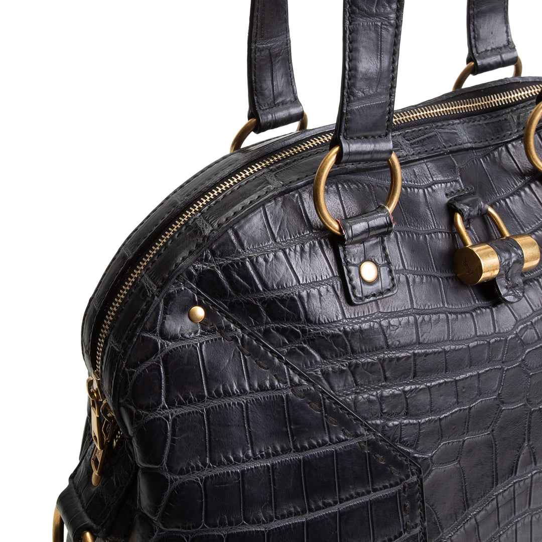 SAINT LAURENT Alligator Muse Satchel - Large