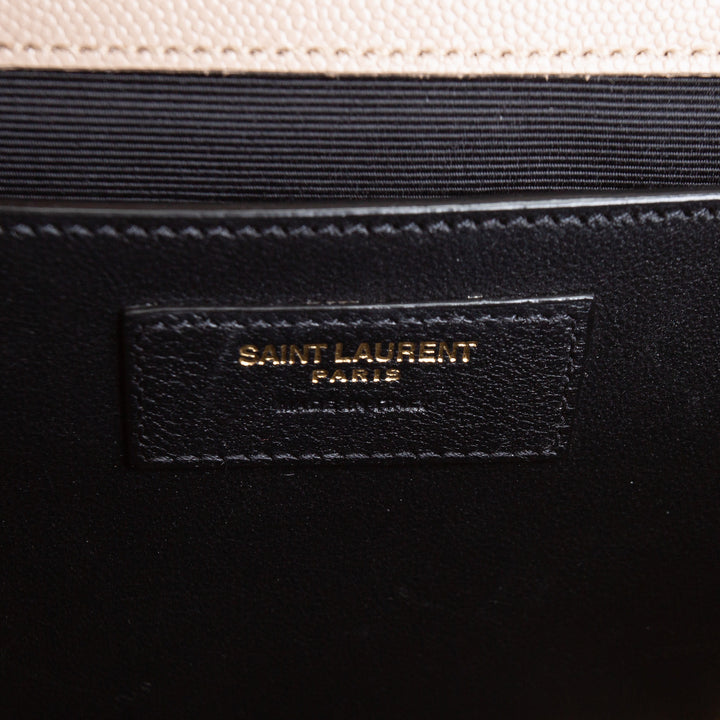 SAINT LAURENT Small Triquilt Envelope Flap Bag - Beige