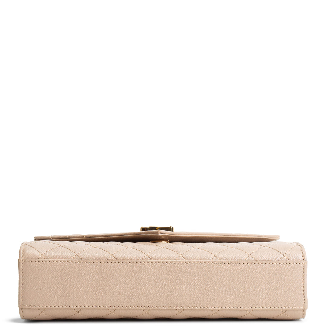 SAINT LAURENT Small Triquilt Envelope Flap Bag - Beige