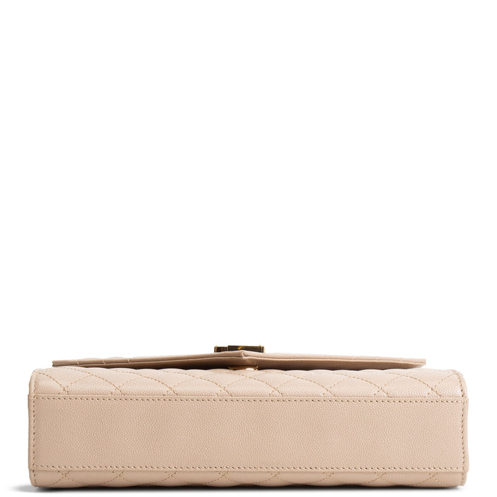 SAINT LAURENT Small Triquilt Envelope Flap Bag - Beige