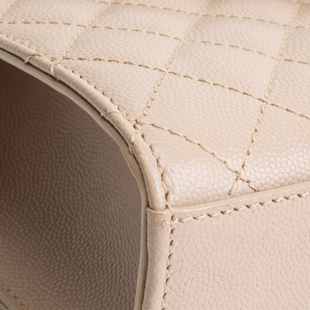 SAINT LAURENT Small Triquilt Envelope Flap Bag - Beige