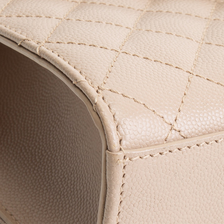 SAINT LAURENT Small Triquilt Envelope Flap Bag - Beige