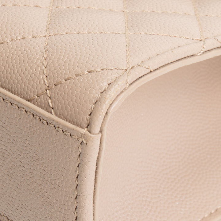 SAINT LAURENT Small Triquilt Envelope Flap Bag - Beige