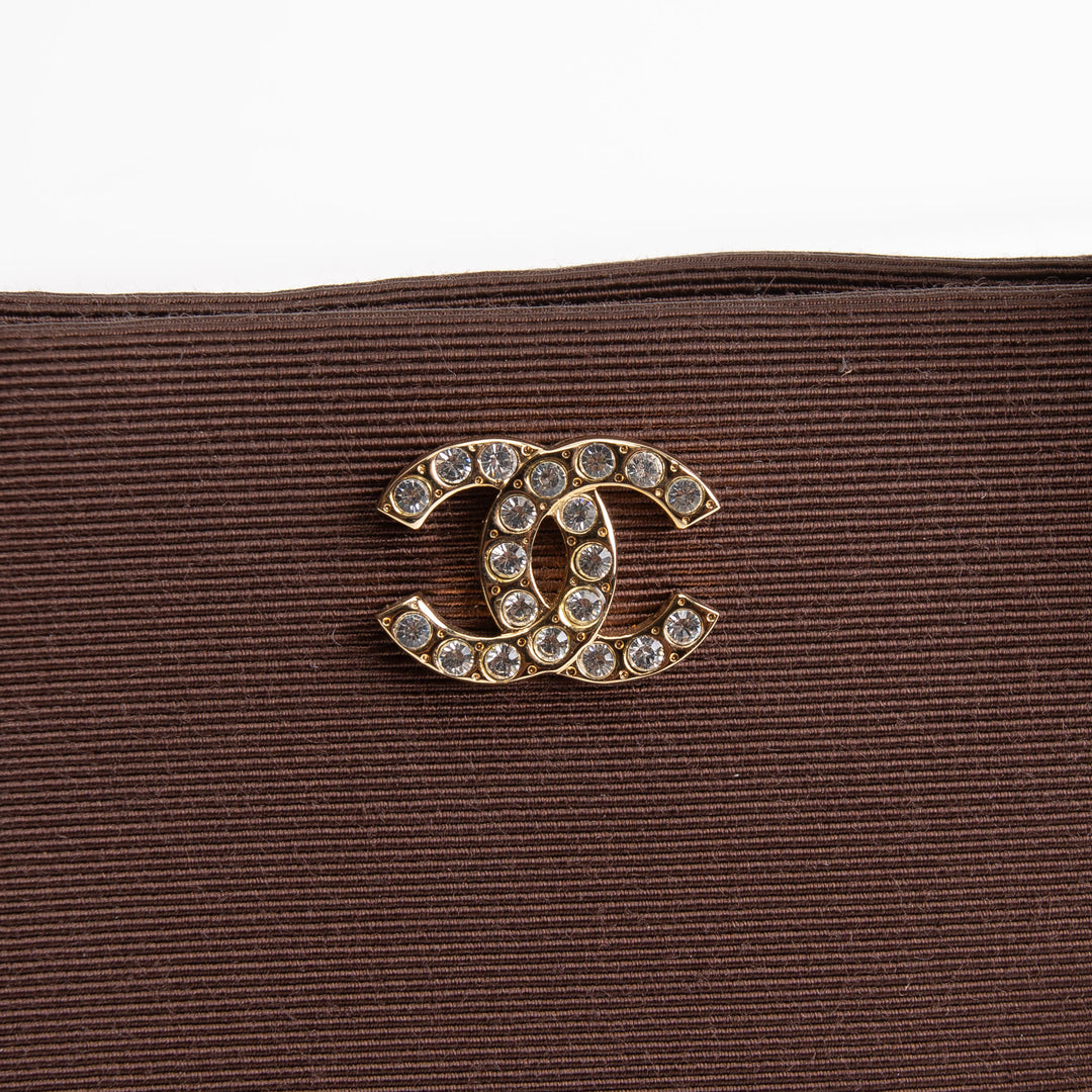 CHANEL Vintage Satin Rhinestone Top Handle Bag