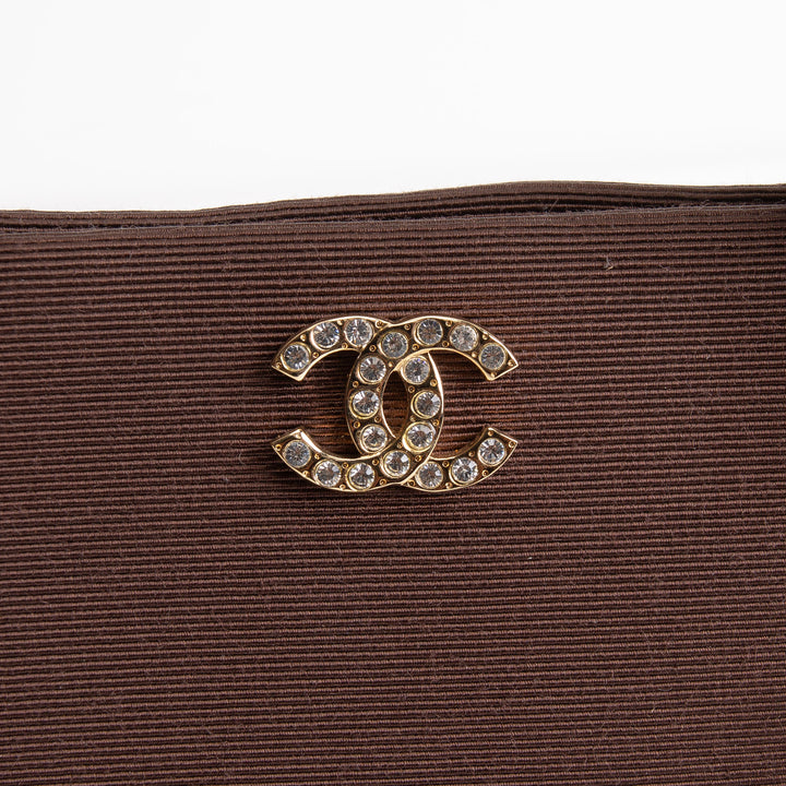 CHANEL Vintage Satin Rhinestone Top Handle Bag