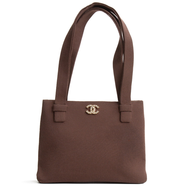 CHANEL Vintage Satin Rhinestone Top Handle Bag