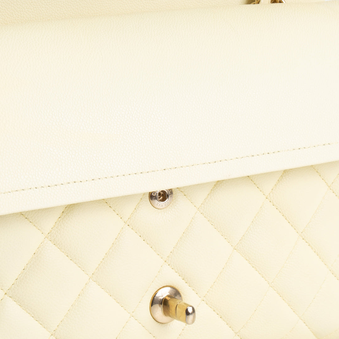 CHANEL Caviar Classic Double Flap Jumbo - Buttercream OUTLET FINAL SALE