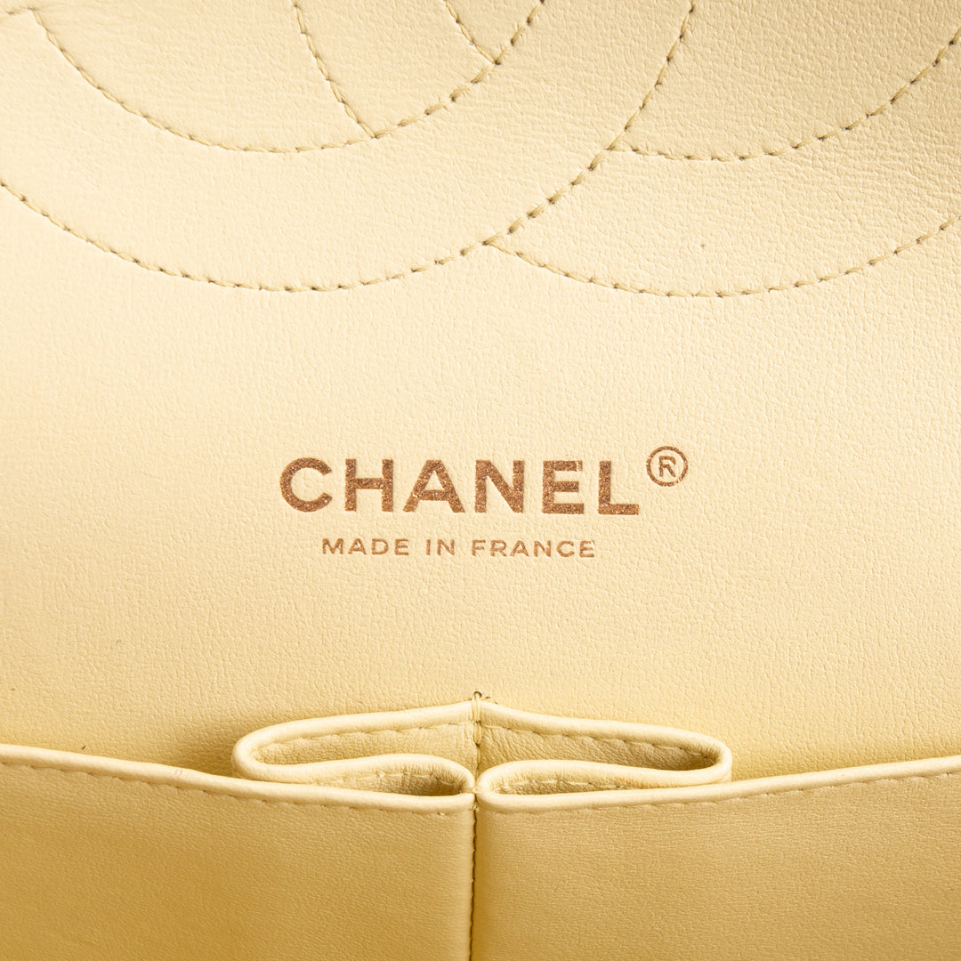 CHANEL Caviar Classic Double Flap Jumbo - Buttercream OUTLET FINAL SALE