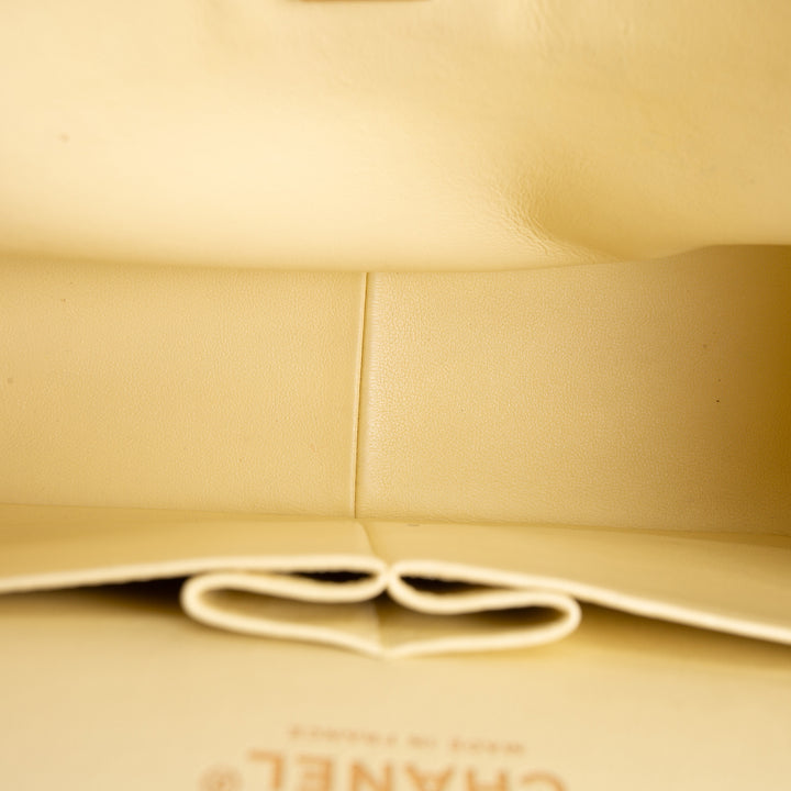 CHANEL Caviar Classic Double Flap Jumbo - Buttercream OUTLET FINAL SALE