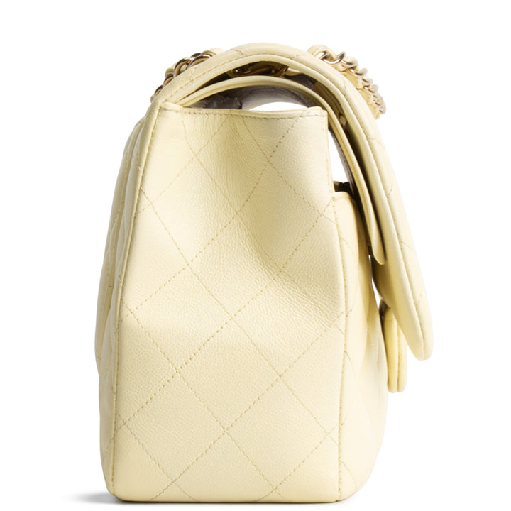 CHANEL Caviar Classic Double Flap Jumbo - Buttercream OUTLET FINAL SALE