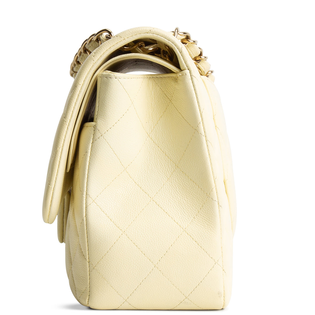 CHANEL Caviar Classic Double Flap Jumbo - Buttercream OUTLET FINAL SALE