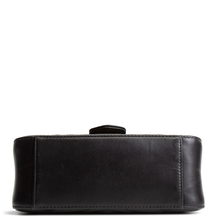 GUCCI Mini Top Handle GG Marmont Shoulder Bag - Black