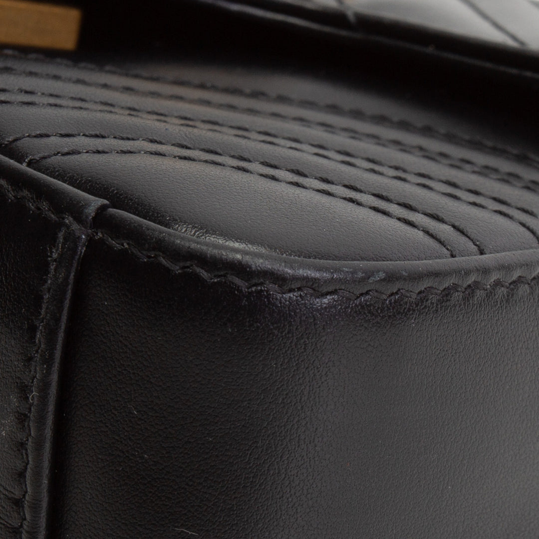 GUCCI Mini Top Handle GG Marmont Shoulder Bag - Black