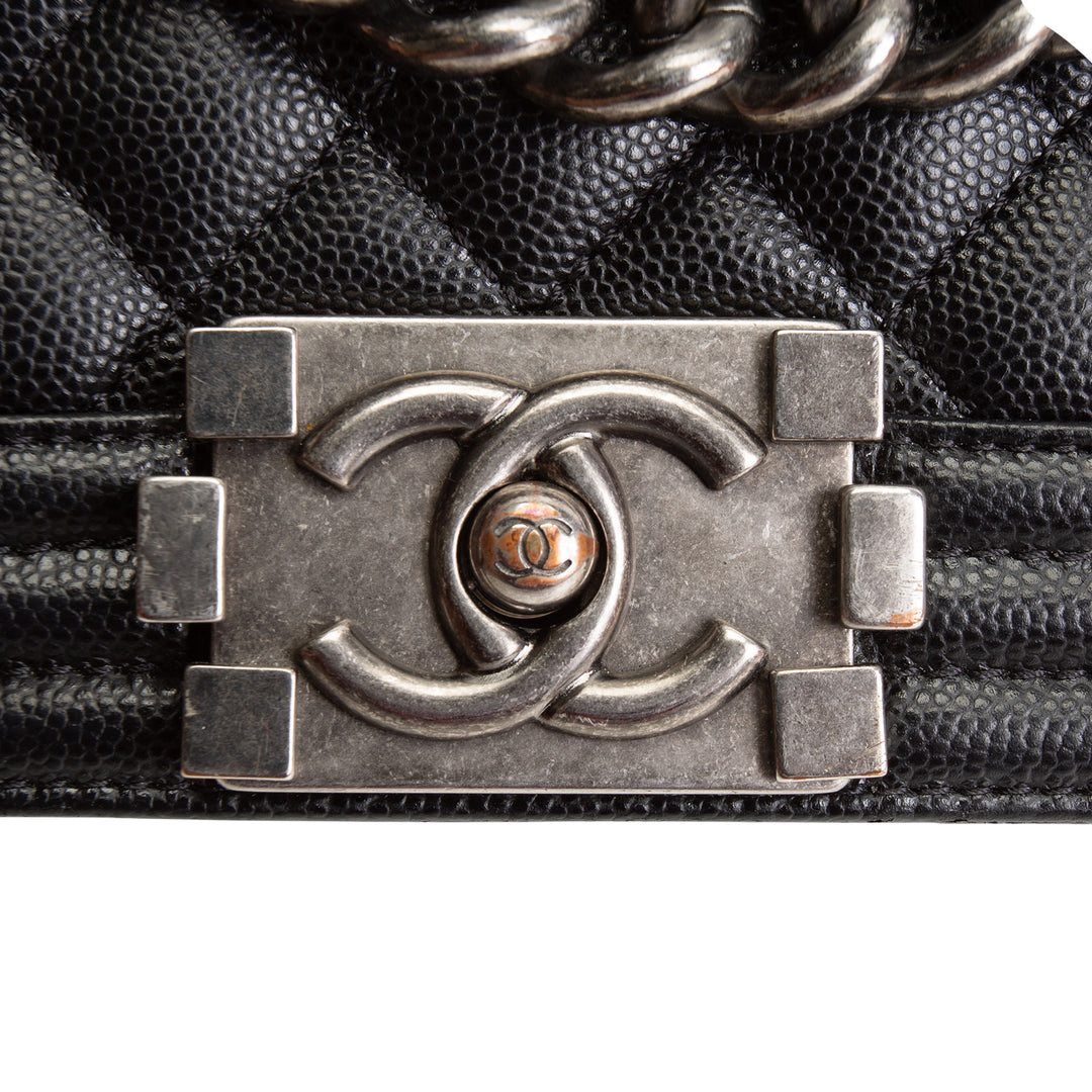 CHANEL Small Caviar Boy Bag - Black