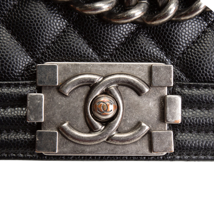 CHANEL Small Caviar Boy Bag - Black