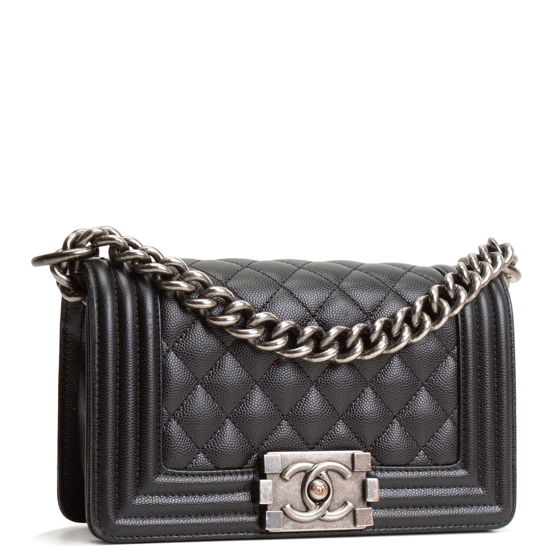 CHANEL Small Caviar Boy Bag - Black