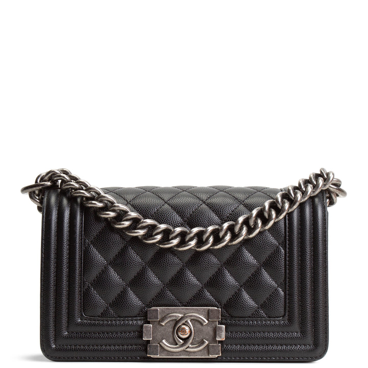 CHANEL Small Caviar Boy Bag - Black