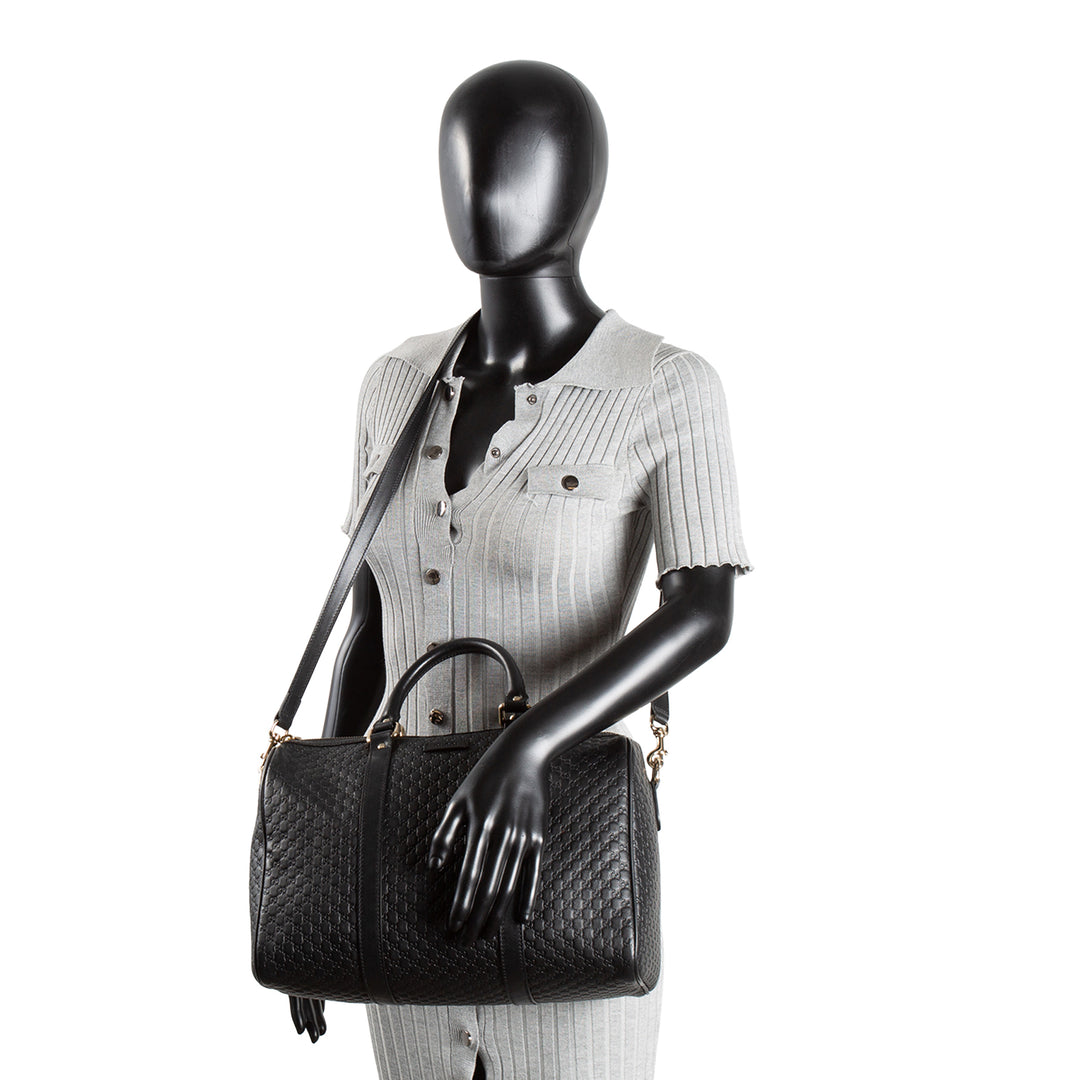 GUCCI Microguccissima Boston Bag - Black