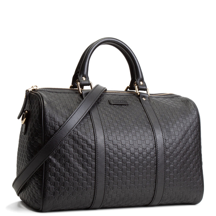 GUCCI Microguccissima Boston Bag - Black